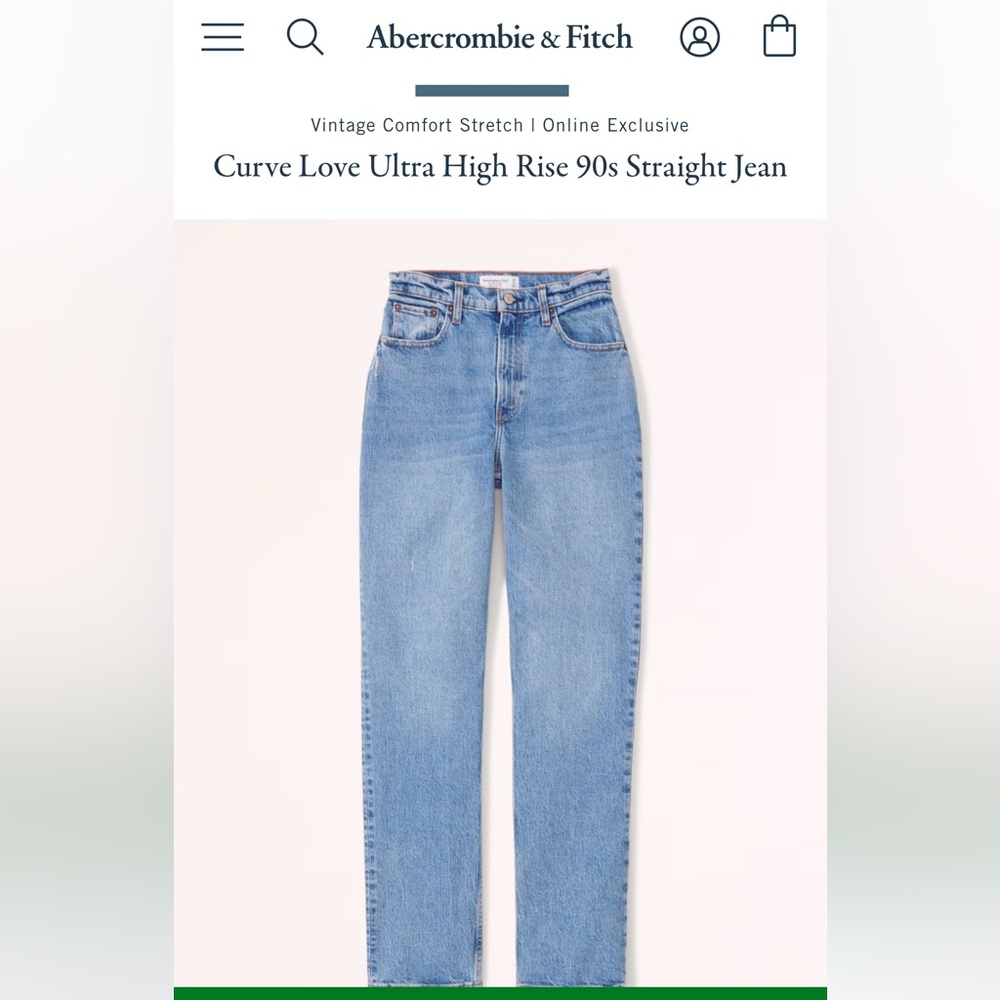 Abercrombie & Fitch The 90’s Straight Ultra High Rise - Curve Love